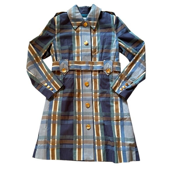 CABI Style #6248 Highclere Trench 100% cotton plaid trench coat NWOT- sz Medium - Picture 11 of 16